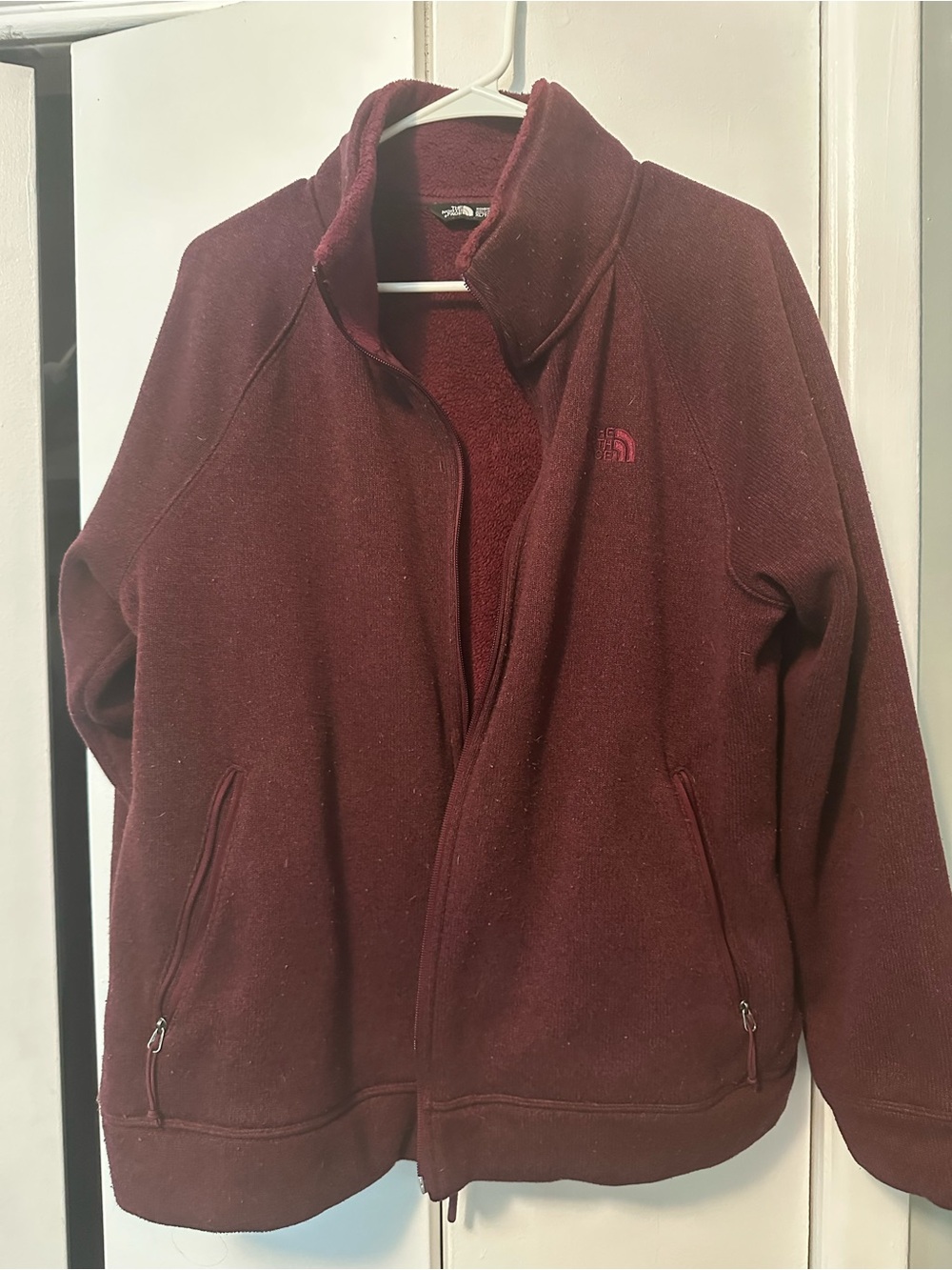 The North Face Fleece Jacket in Burgundy